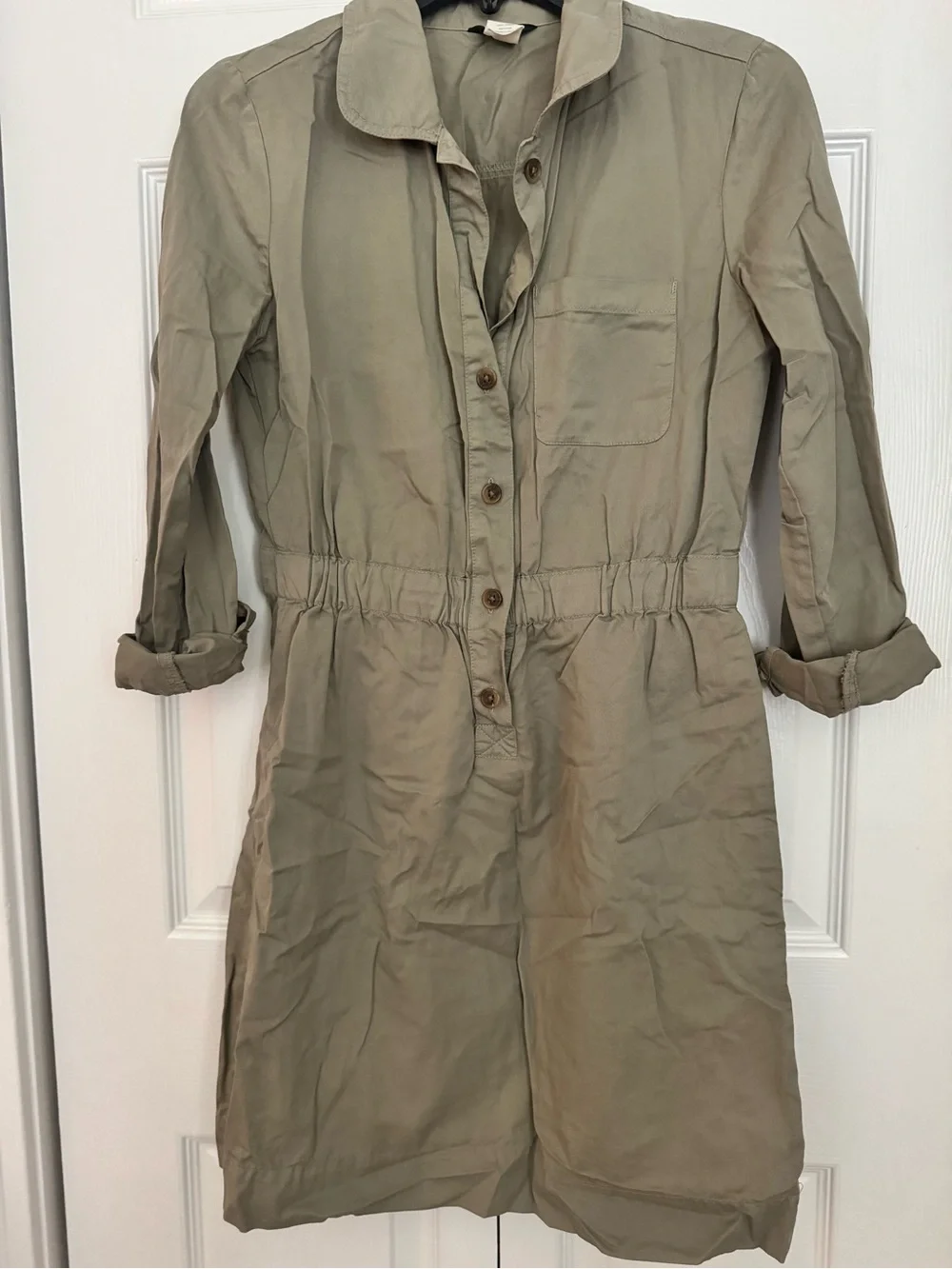 J. Crew Khaki Cotton Button-Up Shirt